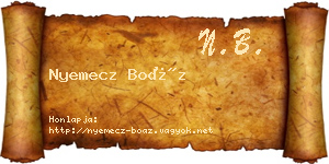 Nyemecz Boáz névjegykártya